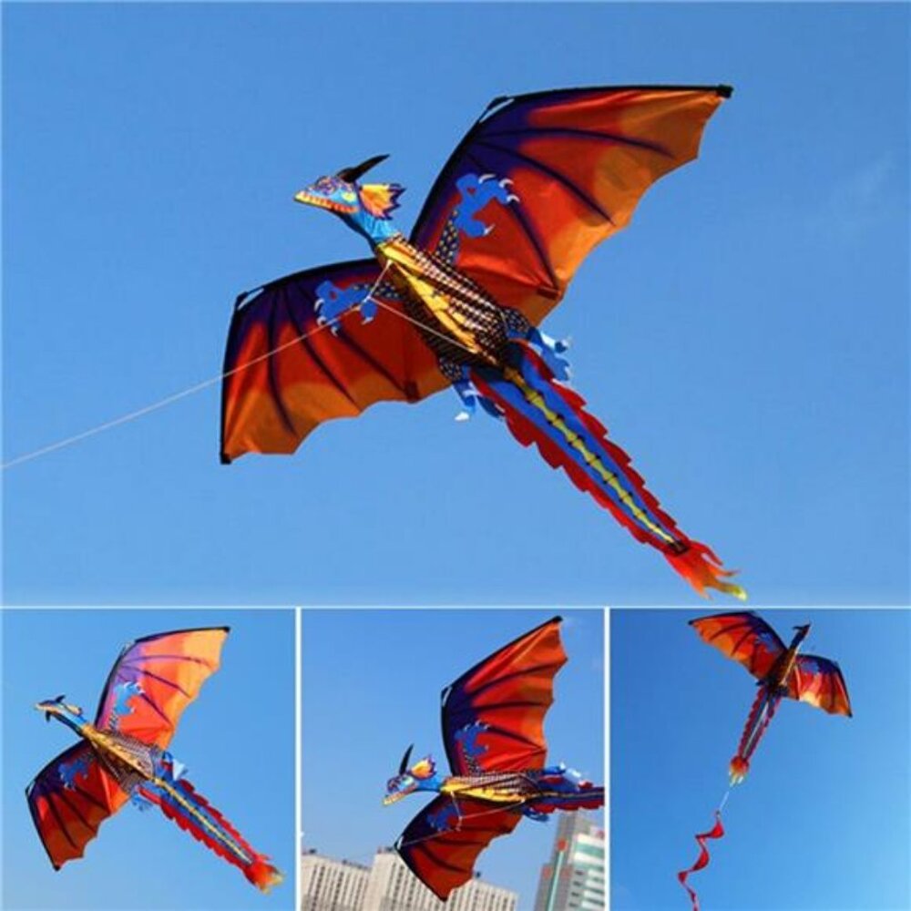 3D Dragon Single Line Kite Easy-to-Fly Outdoor Sport Kite for Kids & Adults